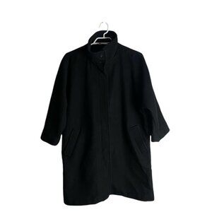 Wilfred Women's Black Cocoon Wool Blend Coat